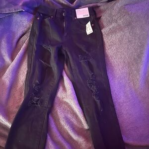 Aeropostale Black Distressed Skinny Jeans